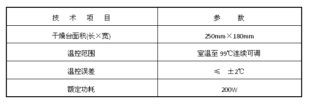 病理組織涂片干燥器技術(shù)參數(shù)